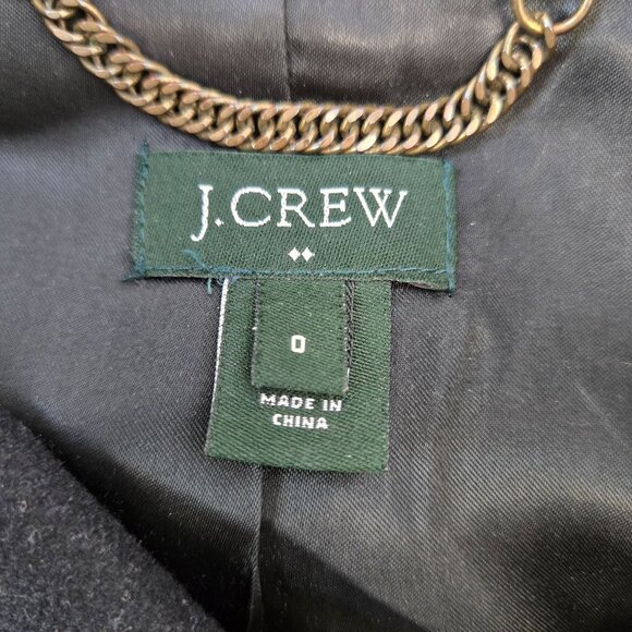 J. Crew Wool Blend Asymmetrical Zip Coat Size 0 - Picture 3 of 6